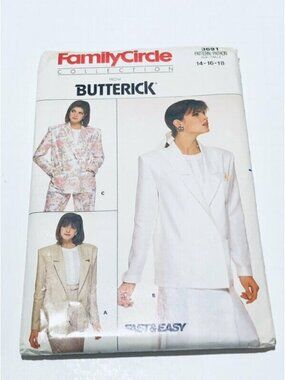 Vintage 1980s Butterick Sewing Pattern 3691 Misses Jacket Size 14-18